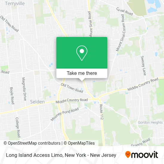 Long Island Access Limo map