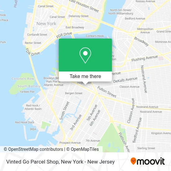Vinted Go Parcel Shop map