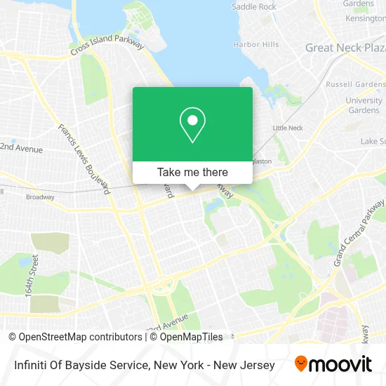 Infiniti Of Bayside Service map