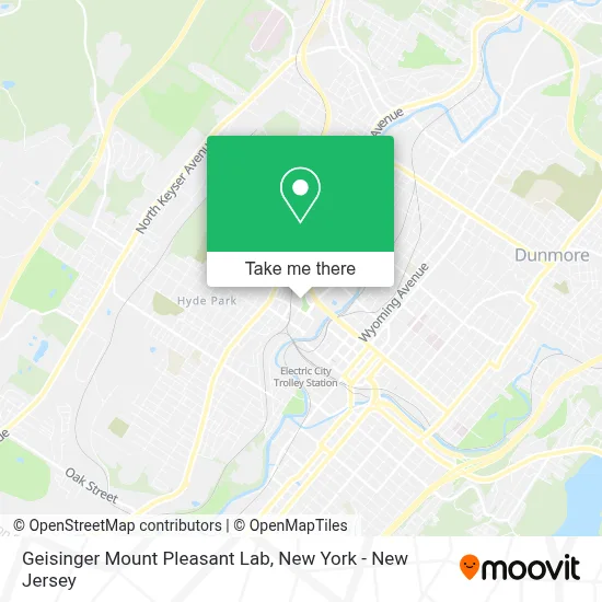 Geisinger Mount Pleasant Lab map