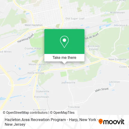 Hazleton Area Recreation Program - Harp map