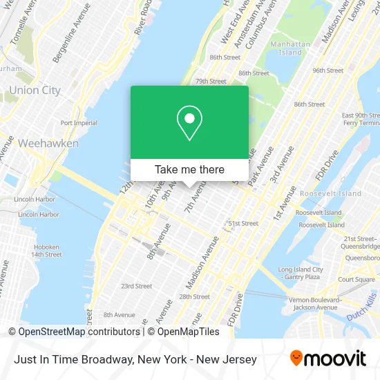 Just In Time Broadway map