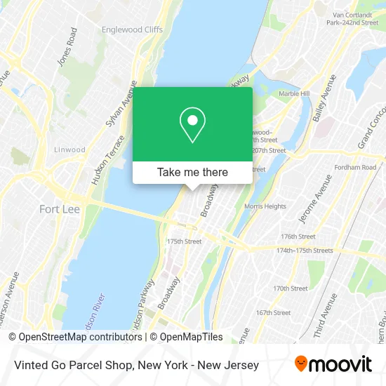 Vinted Go Parcel Shop map