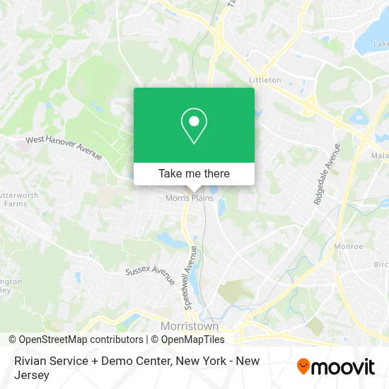 Rivian Service + Demo Center map