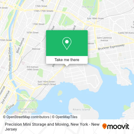 Precision Mini Storage and Moving map