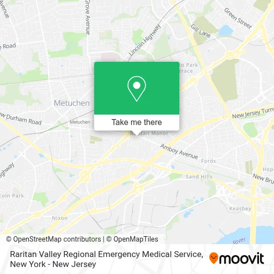 Raritan Valley Regional Emergency Medical Service map