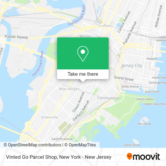 Vinted Go Parcel Shop map