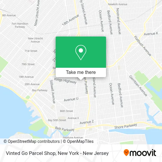 Vinted Go Parcel Shop map