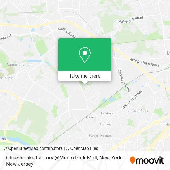 Cheesecake Factory @Menlo Park Mall map