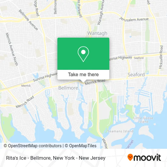 Rita's Ice - Bellmore map