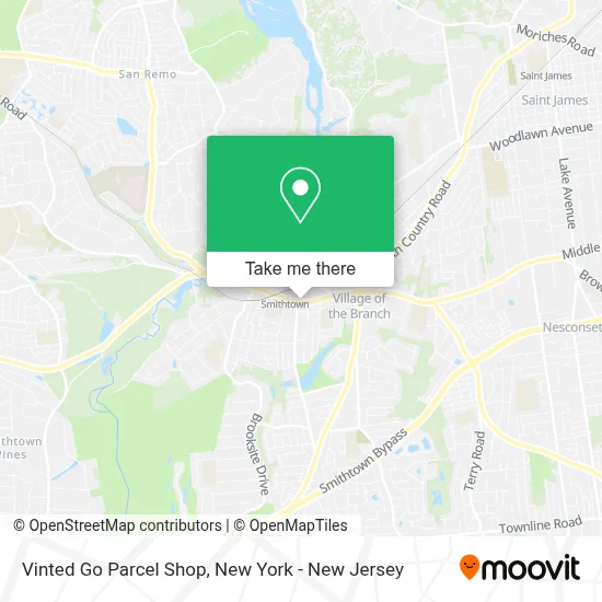 Vinted Go Parcel Shop map