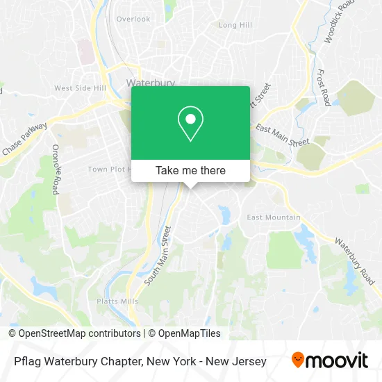 Pflag Waterbury Chapter map