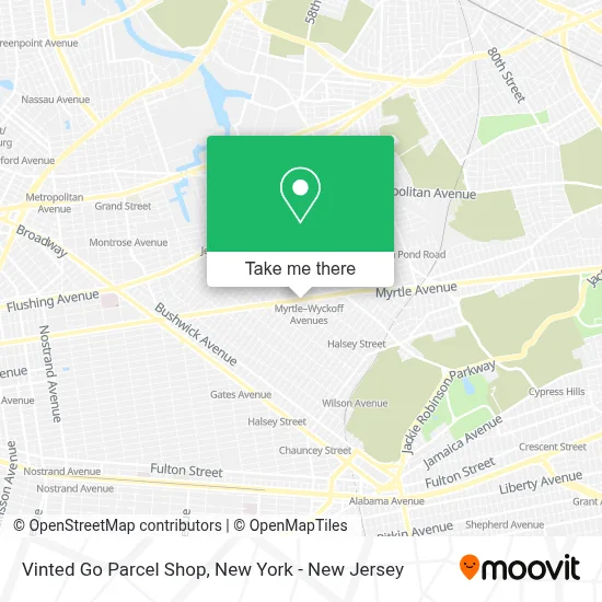 Vinted Go Parcel Shop map