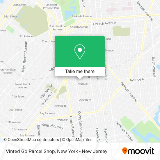 Vinted Go Parcel Shop map