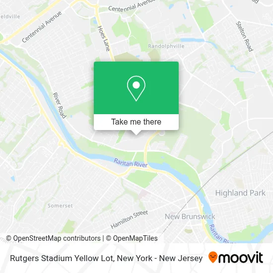 Rutgers Stadium Yellow Lot map