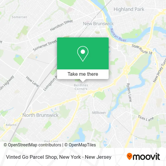 Vinted Go Parcel Shop map