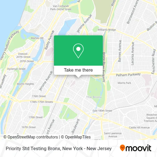 Priority Std Testing Bronx map