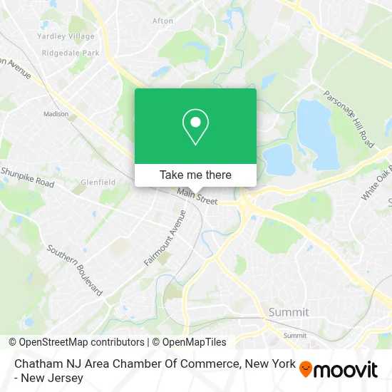 Chatham NJ Area Chamber Of Commerce map