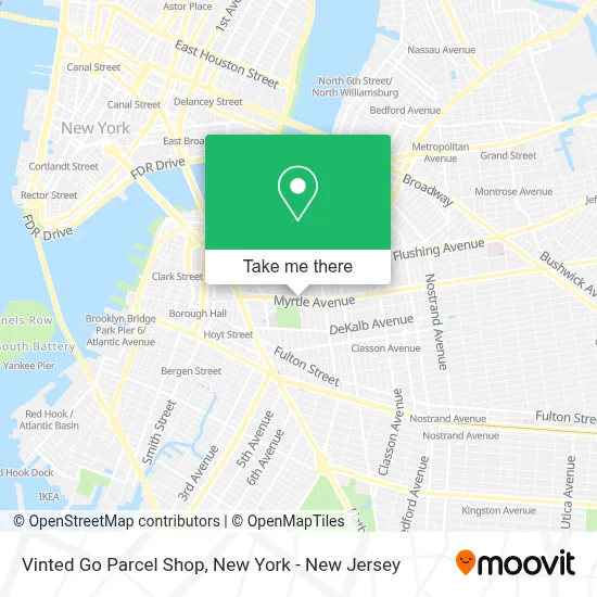 Vinted Go Parcel Shop map