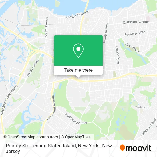 Priority Std Testing Staten Island map
