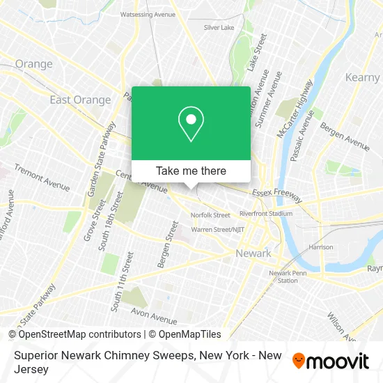 Superior Newark Chimney Sweeps map