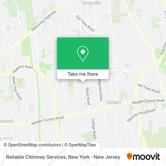 Reliable Chimney Services map