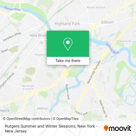 Rutgers Summer and Winter Sessions map