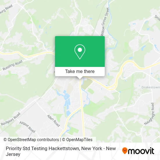 Priority Std Testing Hackettstown map