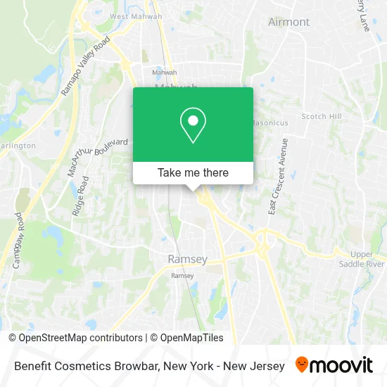 Benefit Cosmetics Browbar map