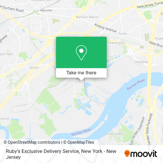 Ruby's Exclusive Delivery Service map