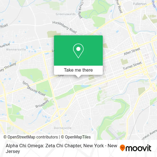Alpha Chi Omega: Zeta Chi Chapter map