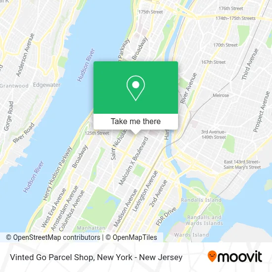 Vinted Go Parcel Shop map