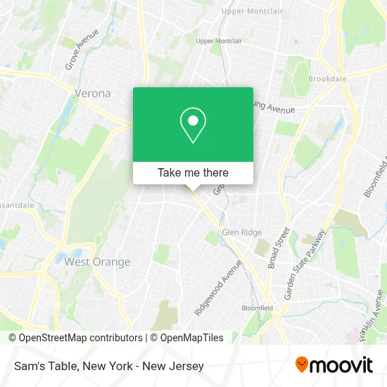 Sam's Table map