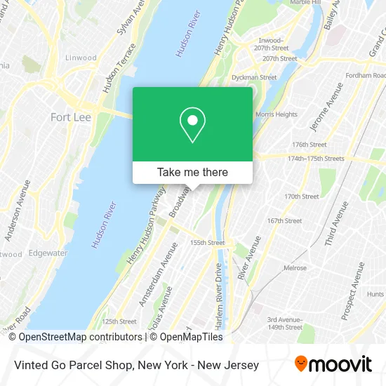 Vinted Go Parcel Shop map