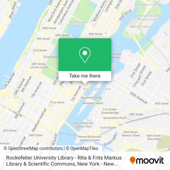 Rockefeller University Library - Rita & Frits Markus Library & Scientific Commons map