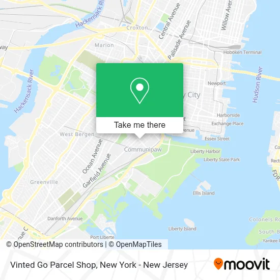 Vinted Go Parcel Shop map