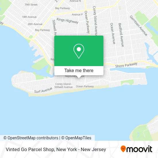 Vinted Go Parcel Shop map