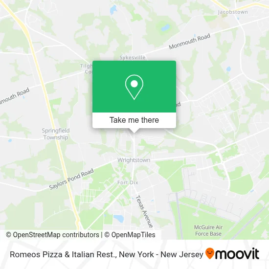 Romeos Pizza & Italian Rest. map