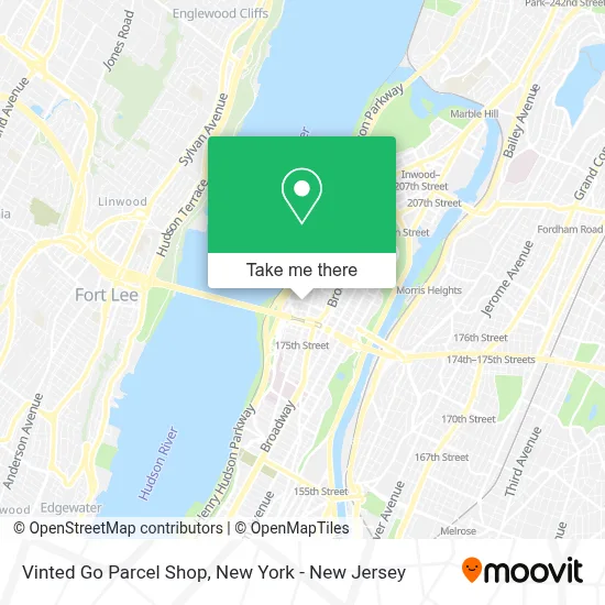 Vinted Go Parcel Shop map