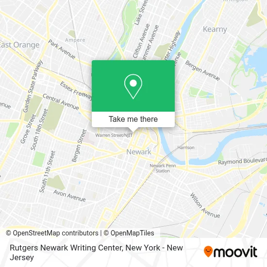 Rutgers Newark Writing Center map