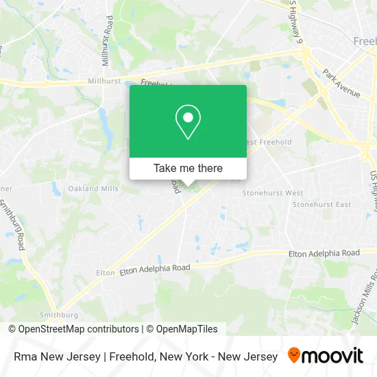 Rma New Jersey | Freehold map