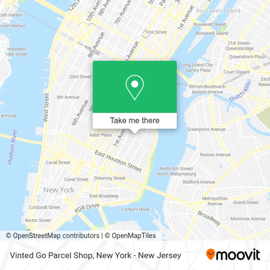 Vinted Go Parcel Shop map