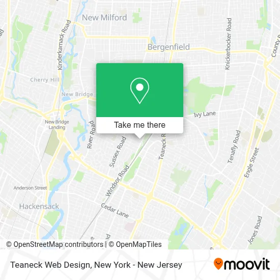 Teaneck Web Design map