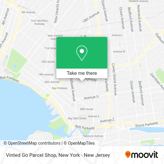 Vinted Go Parcel Shop map
