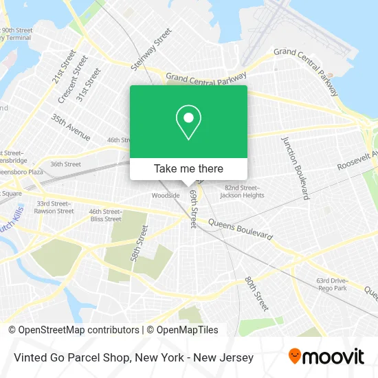 Vinted Go Parcel Shop map