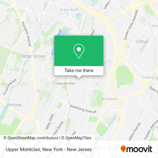 Upper Montclair map