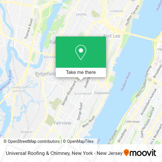 Universal Roofing & Chimney map