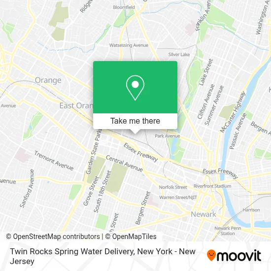 Twin Rocks Spring Water Delivery map