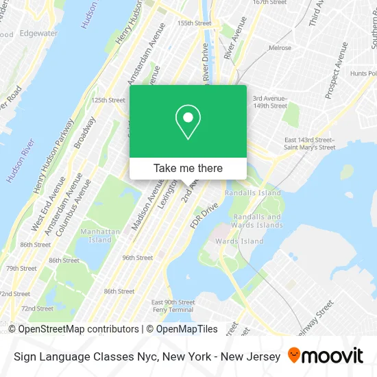 Sign Language Classes Nyc map