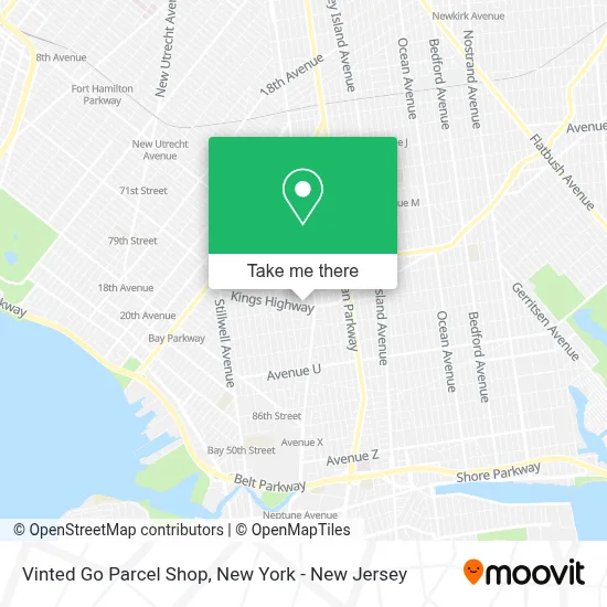 Vinted Go Parcel Shop map